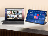 Het nieuwe 16-inch OLED-beeldscherm heeft een introductieprijs van 299,90 euro in de EU. Afgebeeld: een promofoto waarop de draagbare monitor is aangesloten op een laptop.