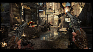 Afgebeeld: Een gameplay screenshot van Call of Juarez: Gunslinger.