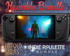 De Indie Roulette bundel verloopt op 2 augustus 2025. Afgebeeld: Steam Deck met The Hong Kong Massacre. (Afbeeldingsbron: Steam en Humble Bundle - bewerkt)