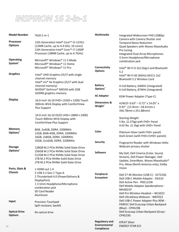 Inspiron 16 7620 2-in-1 specificaties (Bron: Dell)