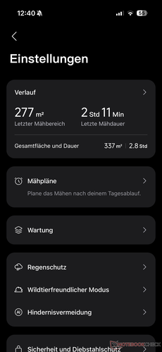 Menu ‘Instellingen’
