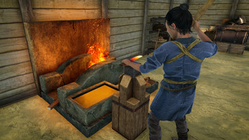 Een afbeelding van een smid in Sengoku Dynasty.