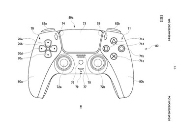 Sony PS5-controller met zonnetechnologiediagram (Afbeeldingsbron: WIPO)
