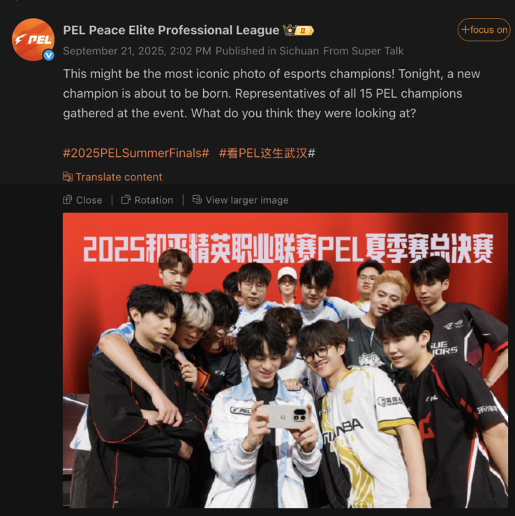 Vermeende OnePlus 15 uitgelicht door een esports competitie. (Afbeeldingsbron: Weibo - machine vertaald)
