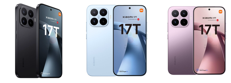 Hoge-res renders van de Xiaomi 17T.