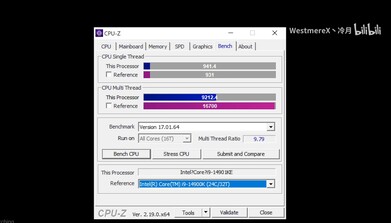 De 14901KE is getest met CPU-Z