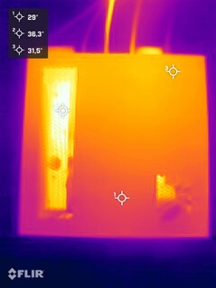 Minisforum MS-02 Ultra tijdens stresstest (bovenkant)