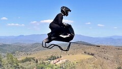 De Airbike kan een snelheid tot 102 kilometer per uur halen.  (Afbeeldingsbron: Screenshot van testvideo van Volonaut)