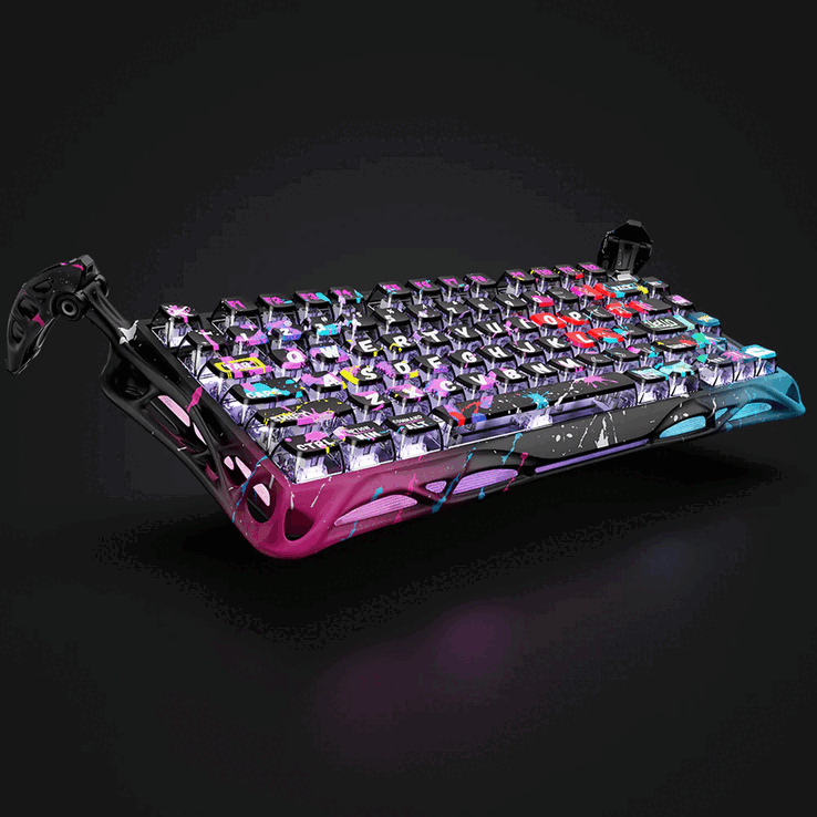 De Gravastar Mercury V75 Pro Neon Graffiti Edition heeft een bedrade polling van 8.000 Hz en een responstijd van 0,125 ms (Afbeelding bron: Gravastar)