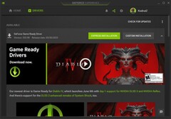 Nvidia GeForce Game Ready Driver 535.98 melding in GeForce Experience (Bron: Eigen)