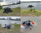 Op de foto vliegt, zwemt, loopt en vuurt de robot raketten af (bron: Chris Wabs; bewerkte screenshots)