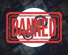 Steam-logo en games met verboden stempel (Afbeelding bron: Steam met bewerkingen)