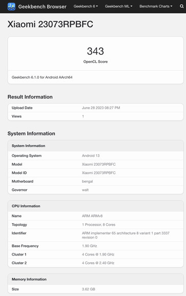 (Afbeeldingsbron: Geekbench)