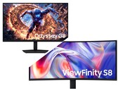 Samsung Odyssey G8 (boven) en ViewFinity S8 (onder).
