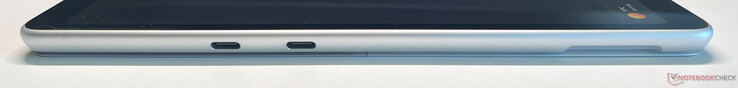 Links: 2x USB-C 4.0 met Thunderbolt 4 (40 GBit/s, DisplayPort 2.1, Power Delivery 3.0)