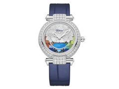 De Chopard Imperiale Four Seasons (afbeelding) wordt geleverd met vier verwisselbare alligator lederen banden in verschillende kleuren. (Afbeeldingsbron: Chopard)