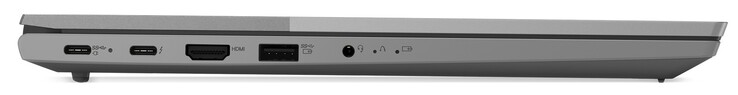 Linkerzijde: 1x USB-C 3.2 Gen2 (incl. DisplayPort en PD), 1x Thunderbolt 4, HDMI 1.4, 1x USB-A 3.0 Gen1, gecombineerde audiopoort