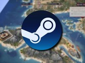 Een afbeelding uit het spel Expeditions: Rome en het Steam-logo. (Afbeeldingsbron: Steam)