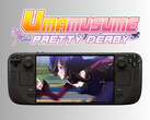 Umamusume: Pretty Derby draait op de Steam Deck OLED met logo (Afbeelding bron: Cygames, Steam met bewerkingen)