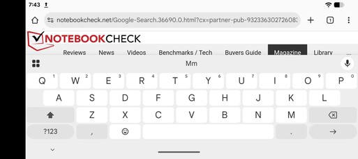 Gboard in liggende modus