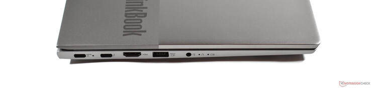 Links: USB-C 3.2 Gen 2, Thunderbolt 4, HDMI 2.0, USB-A 3.0, 3,5 mm audio-aansluiting