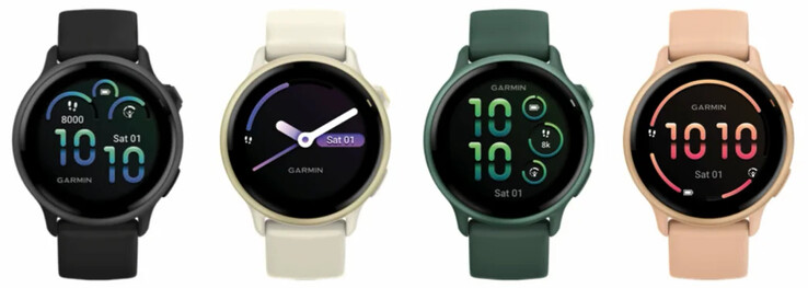De Vivoactive 6 in vier geruchtmakende lanceringskleuren. (Afbeeldingsbron: u/JinPingXi19890604)