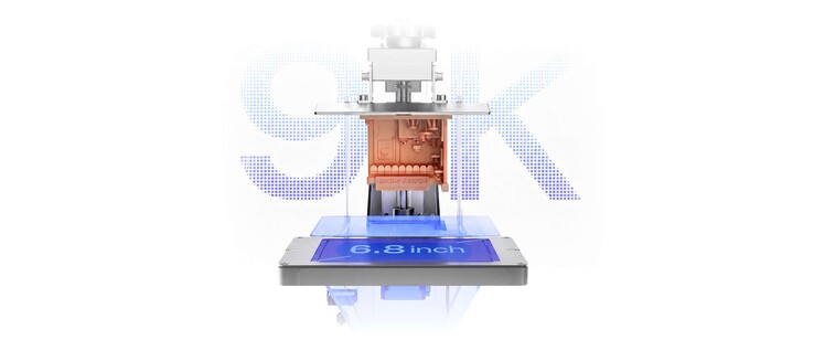 Het 6,8-inch beeldscherm heeft een resolutie van 8.520 x 4.320 pixels