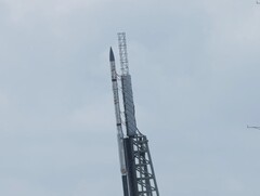 Een van de drie sonderingsraketten voor de TOMEX+ missie (bron: NASA en Danielle Johnson; bijgesneden)