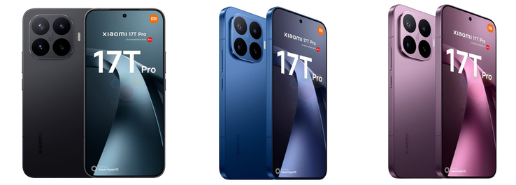 Hoge-res renders van de Xiaomi 17T Pro.