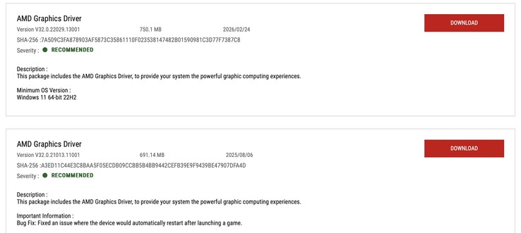 Interessant is dat de stuurprogramma-update zich op dezelfde tak bevindt als voorheen.