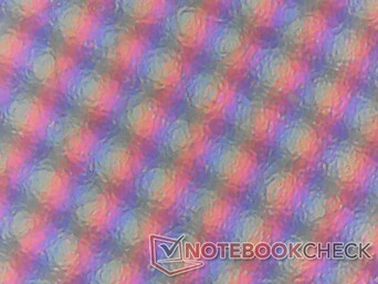 Een van de weinige aanraakschermen met een matte overlay om schittering te verminderen ten koste van korreligere pixels
