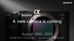 Sony&#039;s teaser voor een nieuwe cameralancering op 29 augustus lijkt eerdere geruchten over een update van de A7C compacte full-frame camera te bevestigen. (Afbeelding bron: Sony - bewerkt)