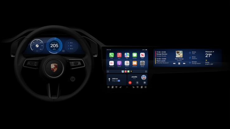 Next-gen Apple CarPlay embedded OS in een Porsche uit 2024. (Afbeelding: Apple/Porsche)