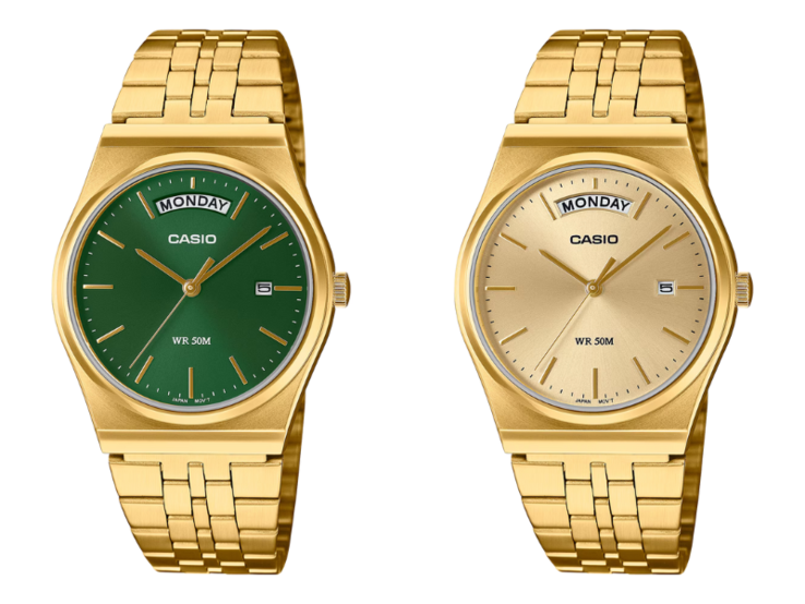 De Casio MTP-B146G-3AVEF (links) en MTP-B146G-9AVEF (rechts) horloges. (Afbeeldingsbron: Casio)