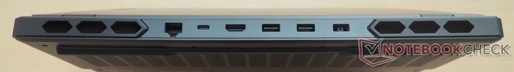 Achterzijde: RJ-45 LAN, USB 3.2 Gen2 Type-C (incl. DisplayPort 1.4 &amp; 140 W Power Delivery), HDMI 2.1, 2x USB 3.2 Gen1 Type-A, DC-in