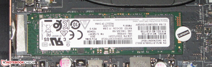 Een NVMe SSD dient als systeemschijf.