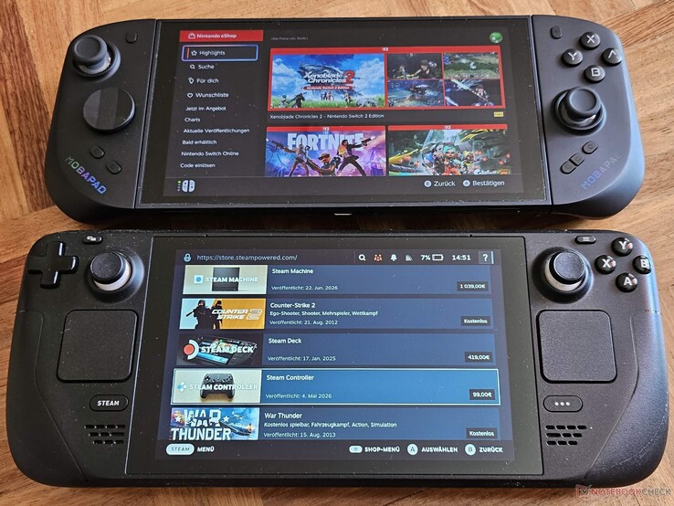 Met de M12S-controllers is de Switch 2 bijna even groot als het Steam Deck.