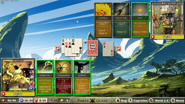 Afgebeeld: Een gameplay screenshot van Poker Quest: Zwaarden en Schoppen.