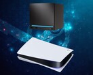 De Steam Machine, te zien boven de PS5-console