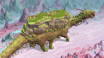 Een afbeelding van Onbu in The Wandering Village. (Afbeeldingsbron: Steam)