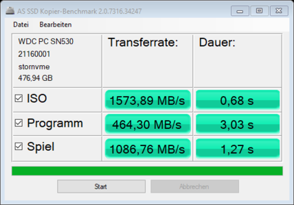 AS SSD - kopieertests