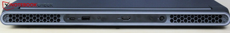 Achterkant: USB-C 3.2 Gen2, USB-A 3.0 met PowerShare, HDMI 2.1, voedingsaansluiting