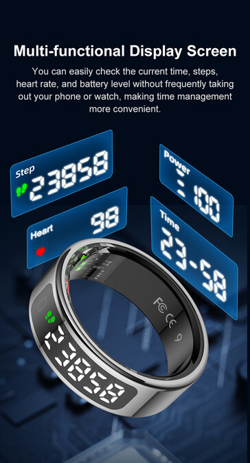 De slimme ring heeft een display (Afbeelding bron: Rollme)