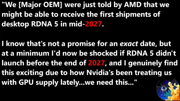 RDNA 5-desktop-GPU’s zouden in 2027 op de markt kunnen komen.