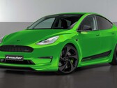 De voorkant van de getunede Tesla Model Y heeft een veel agressiever ontwerp (Afbeelding: Irmscher)