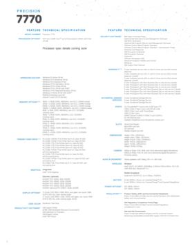 Precision 7770 specificatieblad (Bron: Dell)