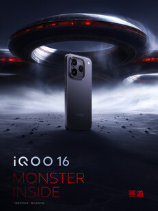 iQOO 16 in donkergrijs