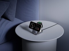 Anker's nieuwe Prime Wireless Charging Station (op de foto het opladen van een telefoon, een horloge en wat lijkt op TWS oordopjes) wordt in februari 2026 in de VS gelanceerd. (Afbeeldingsbron: Anker)