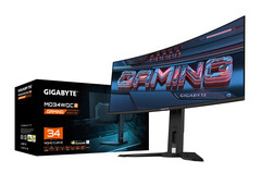 De AORUS MO34WQC2 is een van de weinige voorbeelden van het nieuwe &#039;Gen 2.5&#039; QD-OLED paneel van Samsung. (Afbeeldingsbron: Gigabyte)