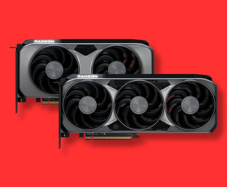 Twee AMD Radeon grafische kaarten met koelers met drie ventilatoren (Afbeelding bron: AMD)